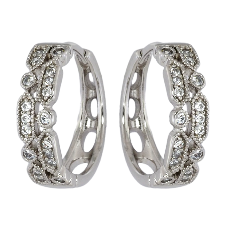 Сережки Xuping Родій колечка Візерунок з інкрустацією цирконієм фото №11