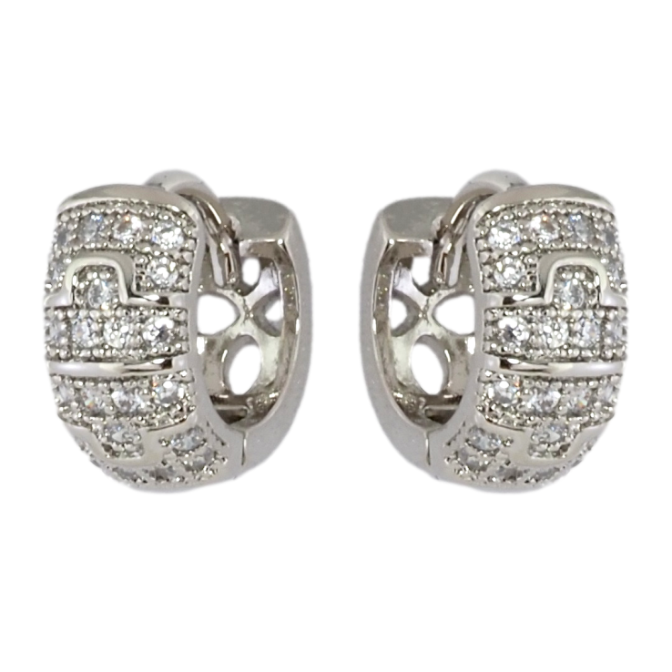 Серьги Xuping Родий колечки Узор с инкрустацией цирконием фото №9 Серьги Xuping Родий колечки Узор с инкрустацией цирконием фото №9