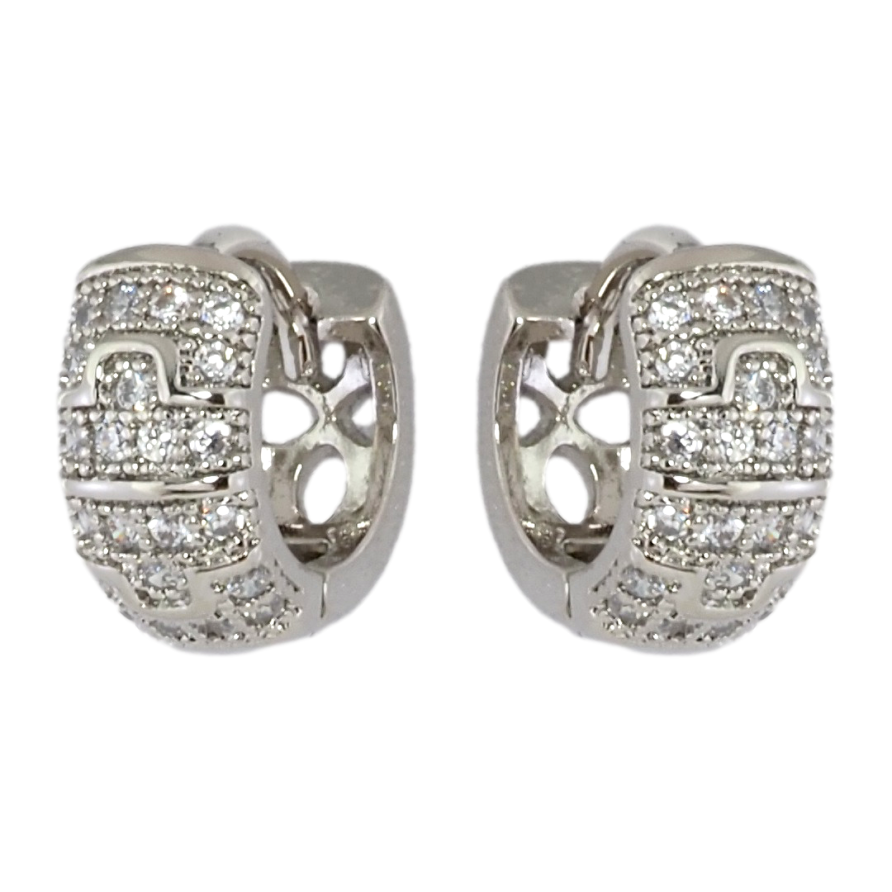 Серьги Xuping Родий колечки Узор с инкрустацией цирконием фото №1 Серьги Xuping Родий колечки Узор с инкрустацией цирконием фото №1