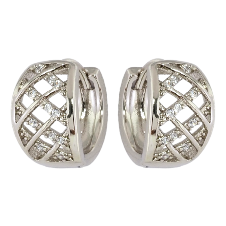 Серьги Xuping Родий колечки Узор с цирконием фото №1