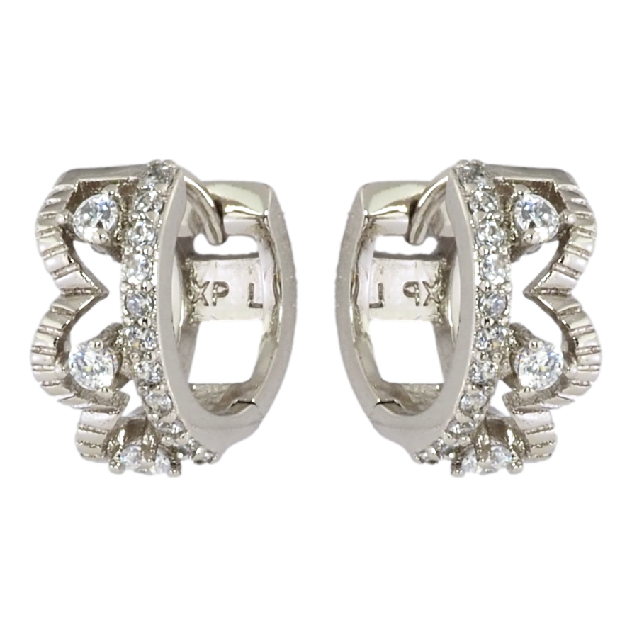 Серьги Xuping Родий колечки Декоративный узор с цирконием фото №1