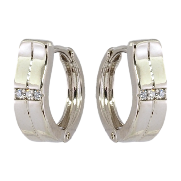 Серьги Xuping Родий колечки Узор с цирконием фото №8 Серьги Xuping Родий колечки Узор с цирконием фото №8