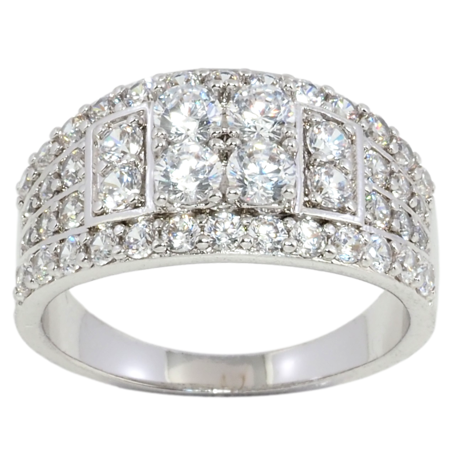 Кольцо Xuping Родий Инкрустация цирконием фото №1