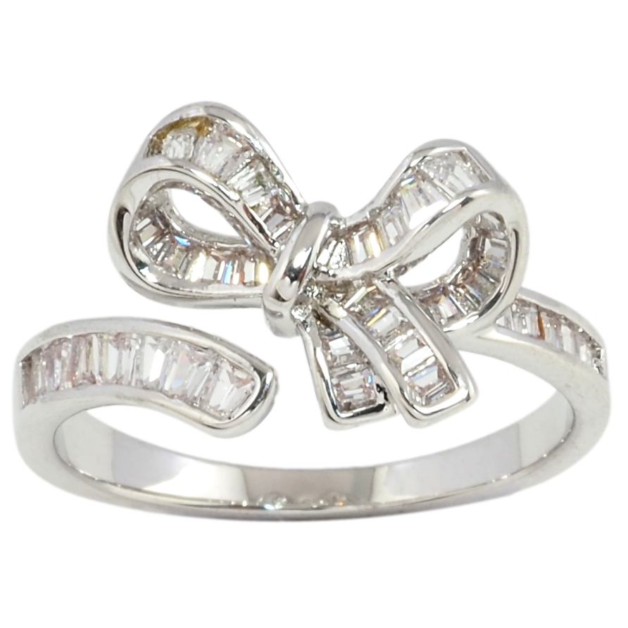 Каблучка Xuping Родій Бант з цирконієм фото №1 Каблучка Xuping Родій Бант з цирконієм фото №1