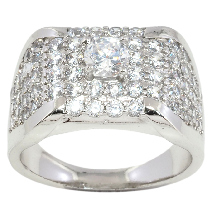 Перстень Xuping Родий Инкрустация цирконием фото №1 Перстень Xuping Родий Инкрустация цирконием фото №1