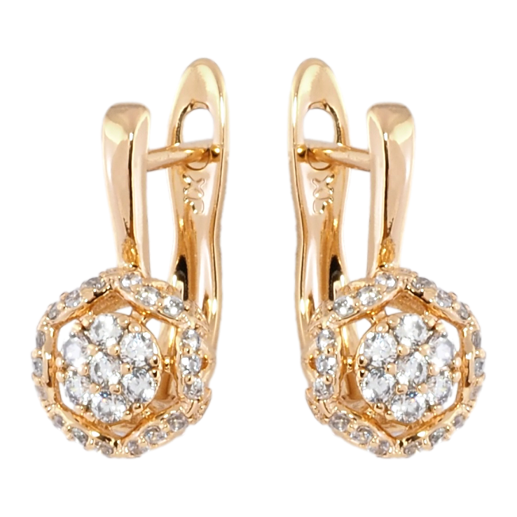 Серьги Xuping Позолота 18K английский замок Декоративный узор с цирконием фото №9 Серьги Xuping Позолота 18K английский замок Декоративный узор с цирконием фото №9