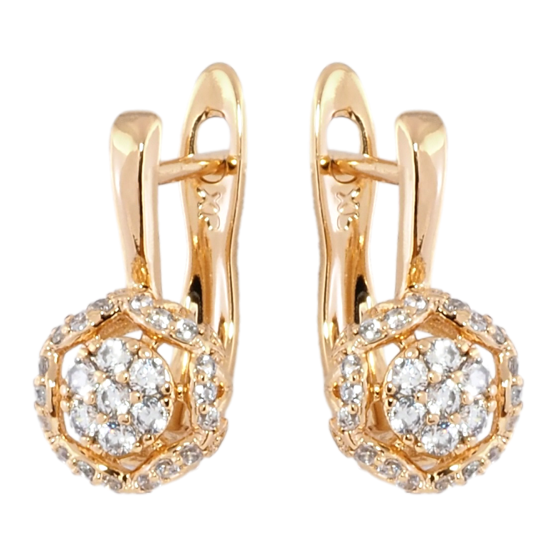 Серьги Xuping Позолота 18K английский замок Декоративный узор с цирконием фото №1 Серьги Xuping Позолота 18K английский замок Декоративный узор с цирконием фото №1