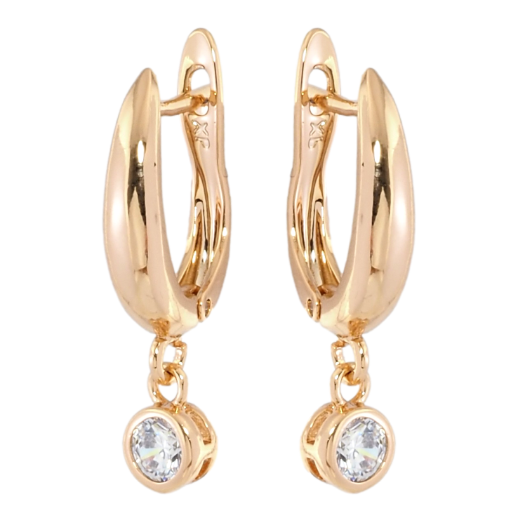 Серьги Xuping Позолота 18K английский замок Кристальные подвески, ø 5мм фото №17 Серьги Xuping Позолота 18K английский замок Кристальные подвески, ø 5мм фото №17