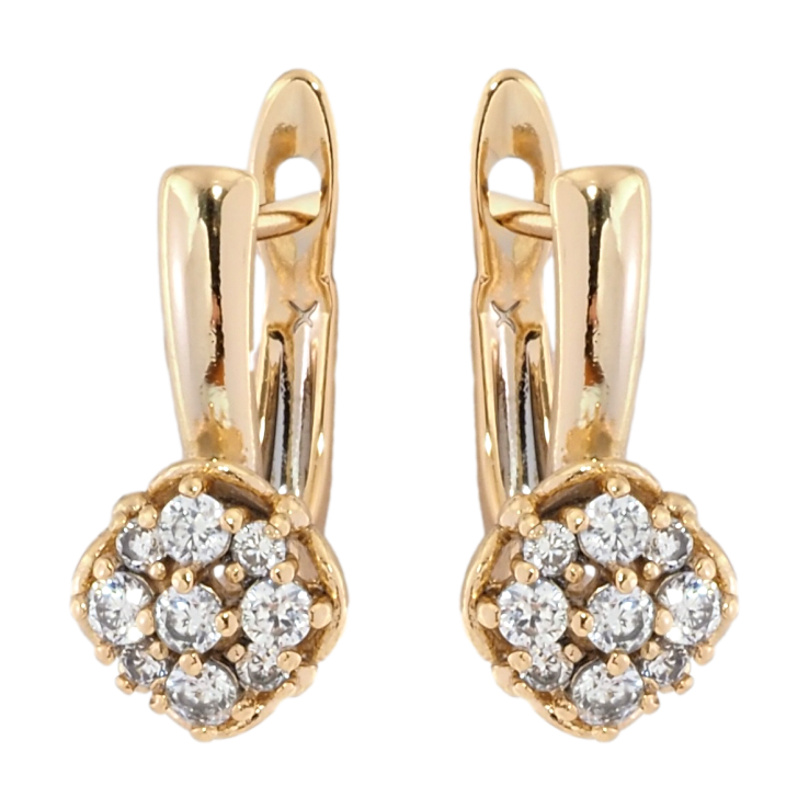 Серьги Xuping Позолота 18K английский замок Узор с цирконием фото №19 Серьги Xuping Позолота 18K английский замок Узор с цирконием фото №19