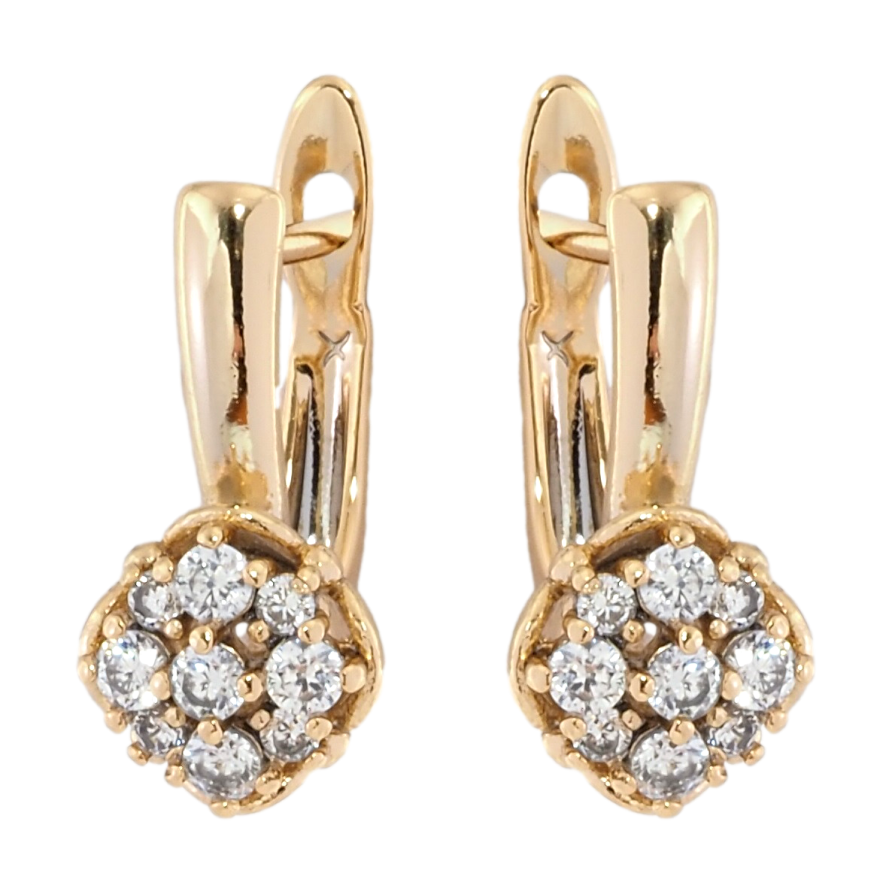 Серьги Xuping Позолота 18K английский замок Узор с цирконием фото №1