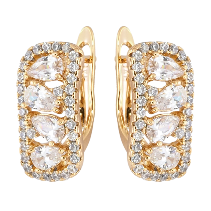 Серьги Xuping Позолота 18K английский замок Инкрустация цирконием фото №25 Серьги Xuping Позолота 18K английский замок Инкрустация цирконием фото №25