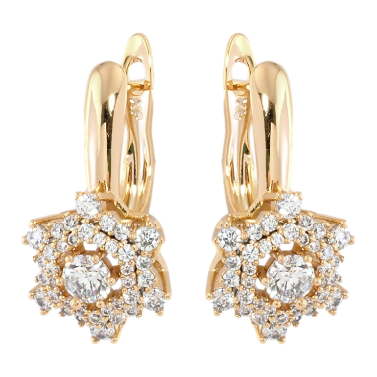 Серьги Xuping Позолота 18K английский замок Инкрустация цирконием фото №2 Серьги Xuping Позолота 18K английский замок Инкрустация цирконием фото №2