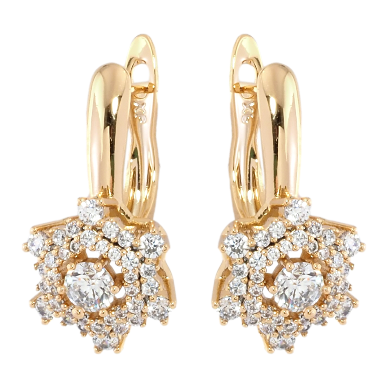 Серьги Xuping Позолота 18K английский замок Инкрустация цирконием фото №1