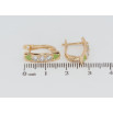 Сережки Xuping Позолота 18K англійський замок Фіаніти із зеленими сердечками емаллю фото №2