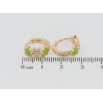 Сережки Xuping Позолота 18K колечка Зірки з салатовою емаллю та цирконієм фото №2
