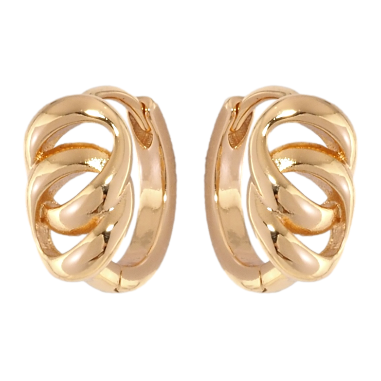 Сережки Xuping Позолота 18K колечка Декоративний візерунок фото №1 Сережки Xuping Позолота 18K колечка Декоративний візерунок фото №1