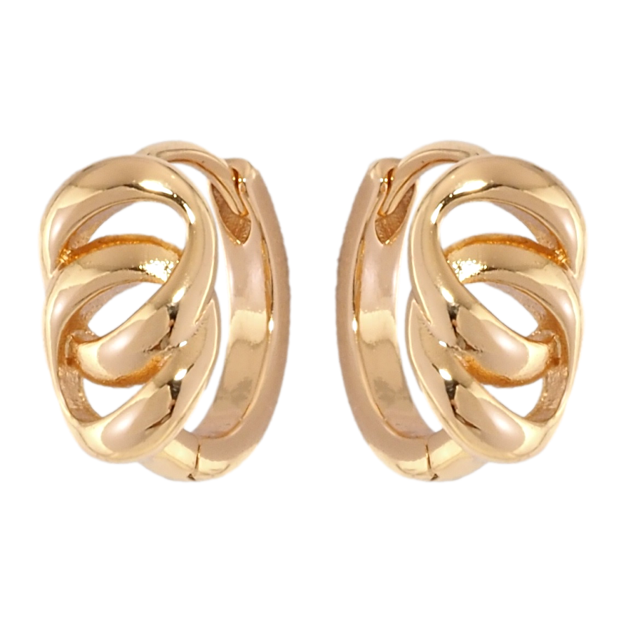 Сережки Xuping Позолота 18K колечка Декоративний візерунок фото №1