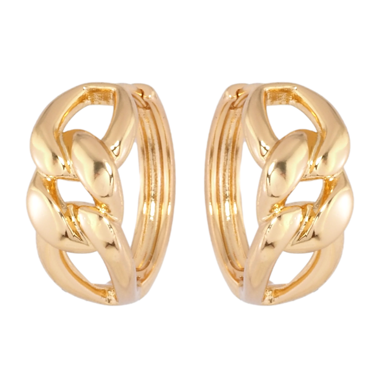 Сережки Xuping Позолота 18K колечка Візерунок ланцюжок фото №1