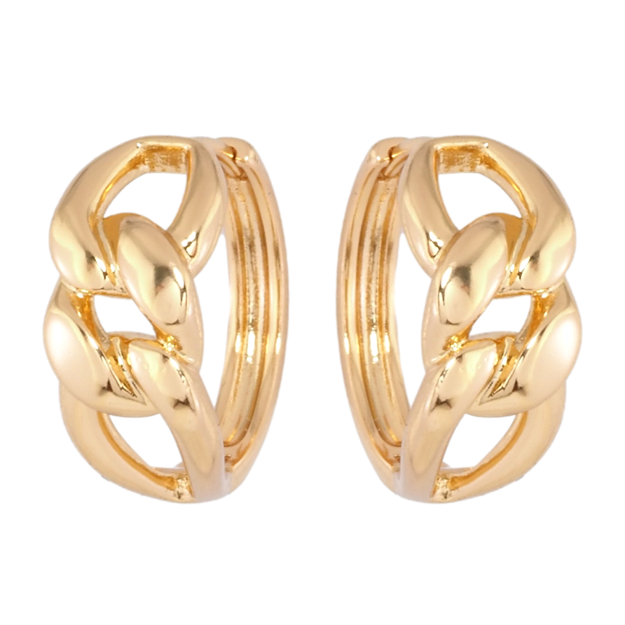 Сережки Xuping Позолота 18K колечка Візерунок ланцюжок фото №1