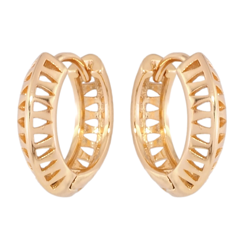 Сережки Xuping Позолота 18K колечка Різьблений візерунок фото №1 Сережки Xuping Позолота 18K колечка Різьблений візерунок фото №1