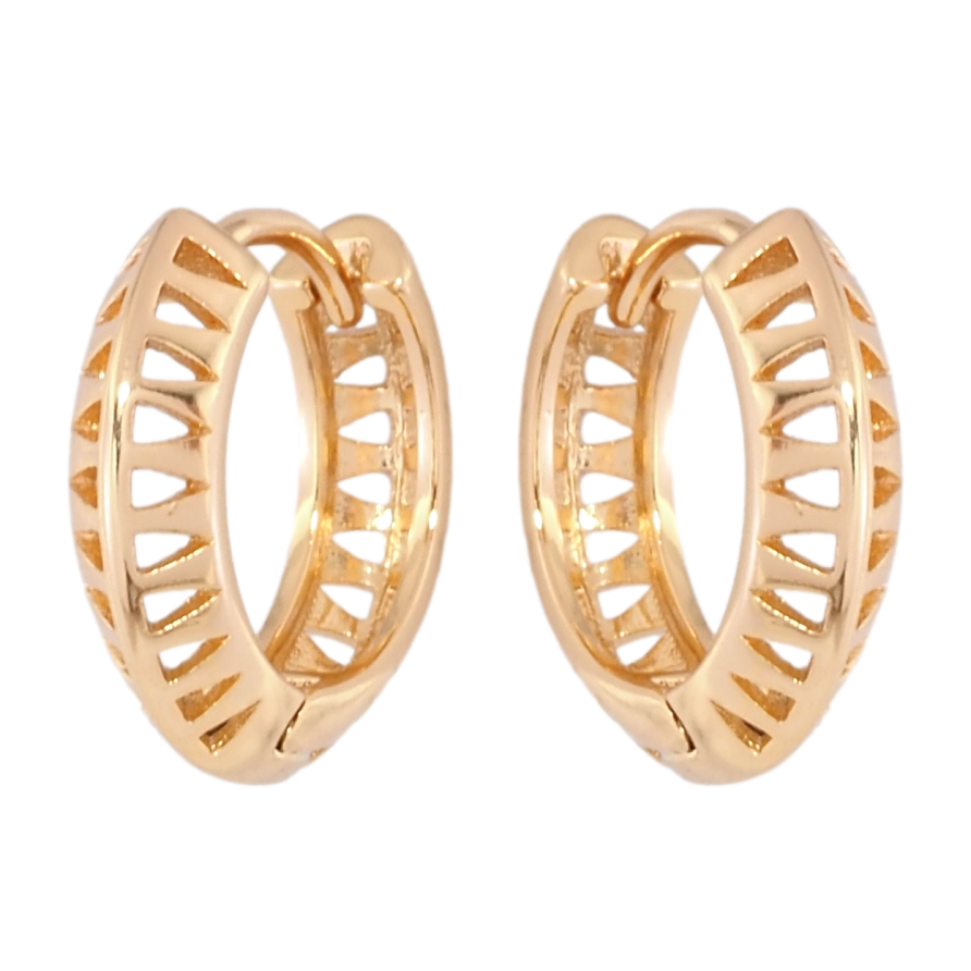 Сережки Xuping Позолота 18K колечка Різьблений візерунок фото №1 Сережки Xuping Позолота 18K колечка Різьблений візерунок фото №1