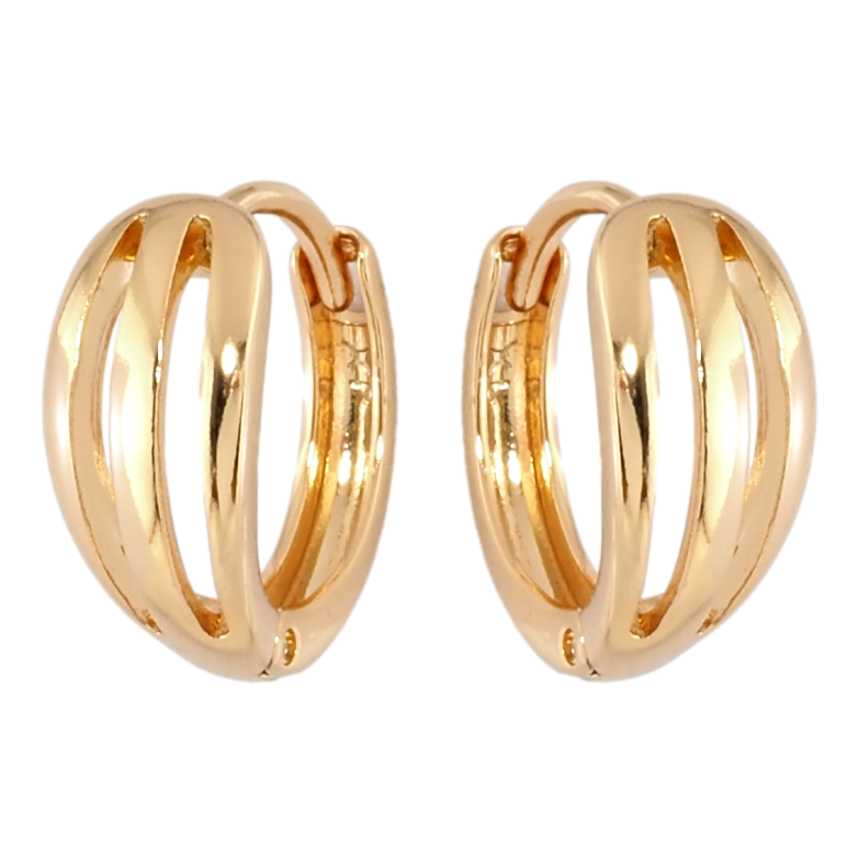 Сережки Xuping Позолота 18K колечка Різьблений візерунок фото №1 Сережки Xuping Позолота 18K колечка Різьблений візерунок фото №1