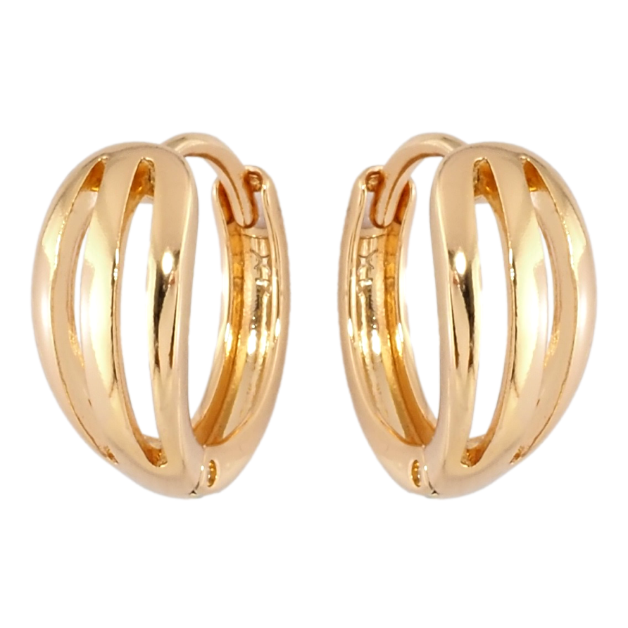 Сережки Xuping Позолота 18K колечка Різьблений візерунок фото №1 Сережки Xuping Позолота 18K колечка Різьблений візерунок фото №1