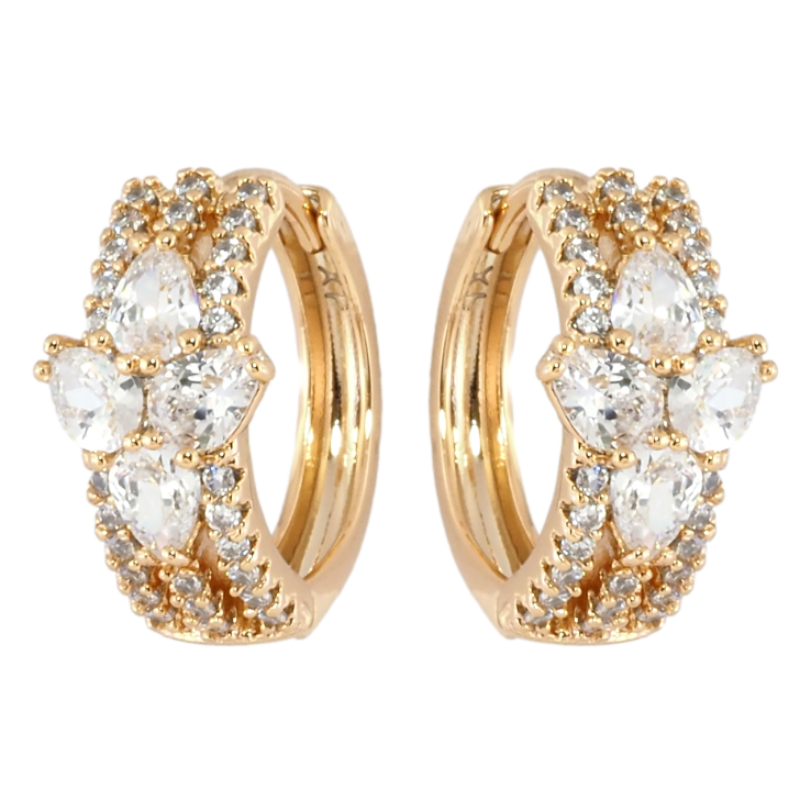 Сережки Xuping Позолота 18K колечка Візерунок з інкрустацією цирконієм фото №14 Сережки Xuping Позолота 18K колечка Візерунок з інкрустацією цирконієм фото №14