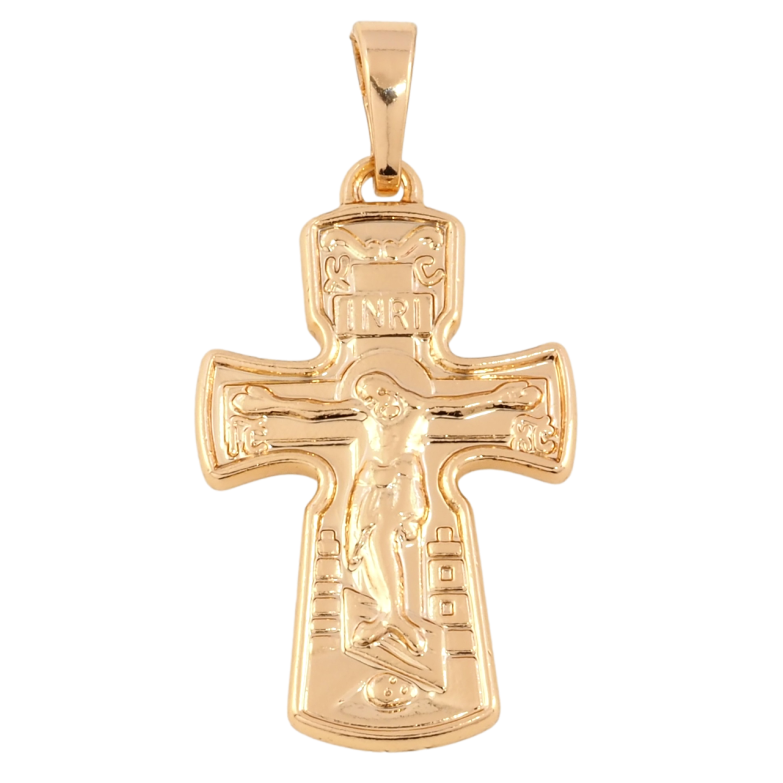 Кулон Xuping Позолота 18K Хрест з Розп'яттям для ланцюжка до 5мм фото №1 Кулон Xuping Позолота 18K Хрест з Розп'яттям для ланцюжка до 5мм фото №1