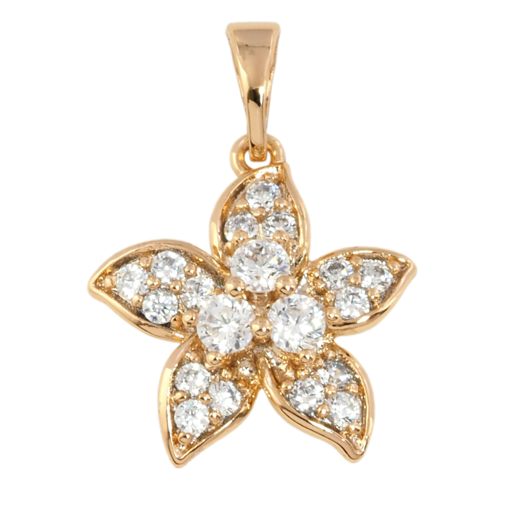 Кулон Xuping Позолота 18K Квітка з цирконієм для ланцюжка до 5мм фото №22 Кулон Xuping Позолота 18K Квітка з цирконієм для ланцюжка до 5мм фото №22