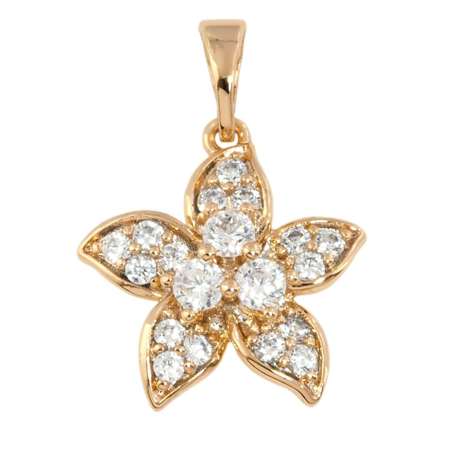 Кулон Xuping Позолота 18K Квітка з цирконієм для ланцюжка до 5мм фото №1 Кулон Xuping Позолота 18K Квітка з цирконієм для ланцюжка до 5мм фото №1
