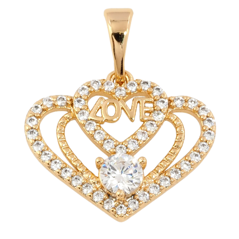 Кулон Xuping Позолота 18K Декоративное сердечко с цирконием для цепочки до 5мм фото №1