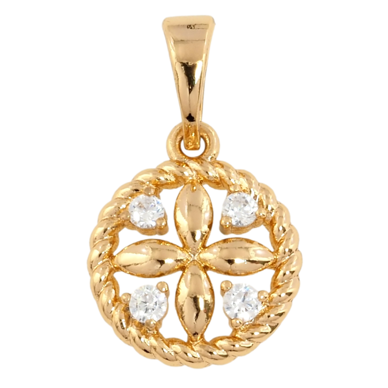 Кулон Xuping Позолота 18K Цветочный узор с цирконием для цепочки до 5мм фото №5 Кулон Xuping Позолота 18K Цветочный узор с цирконием для цепочки до 5мм фото №5
