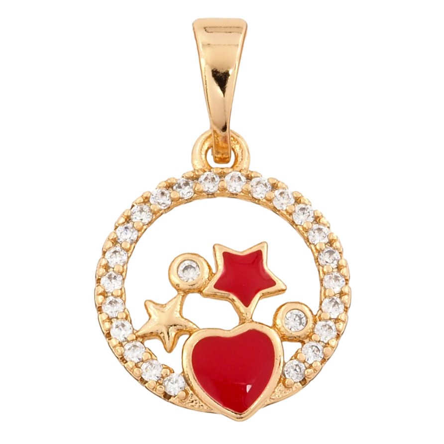 Кулон Xuping Позолота 18K Каблучка з зірочками та цирконієм для ланцюжка до 5мм фото №1 Кулон Xuping Позолота 18K Каблучка з зірочками та цирконієм для ланцюжка до 5мм фото №1