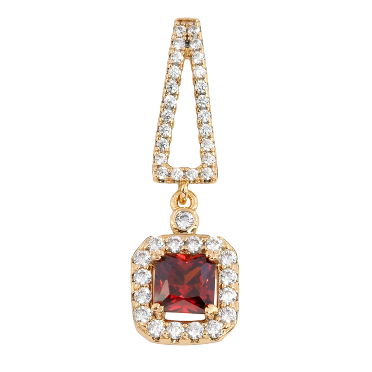 Кулон Xuping Позолота 18K Підвіска з червоним фіанітом і цирконієм для ланцюжка до 4мм фото №8 Кулон Xuping Позолота 18K Підвіска з червоним фіанітом і цирконієм для ланцюжка до 4мм фото №8