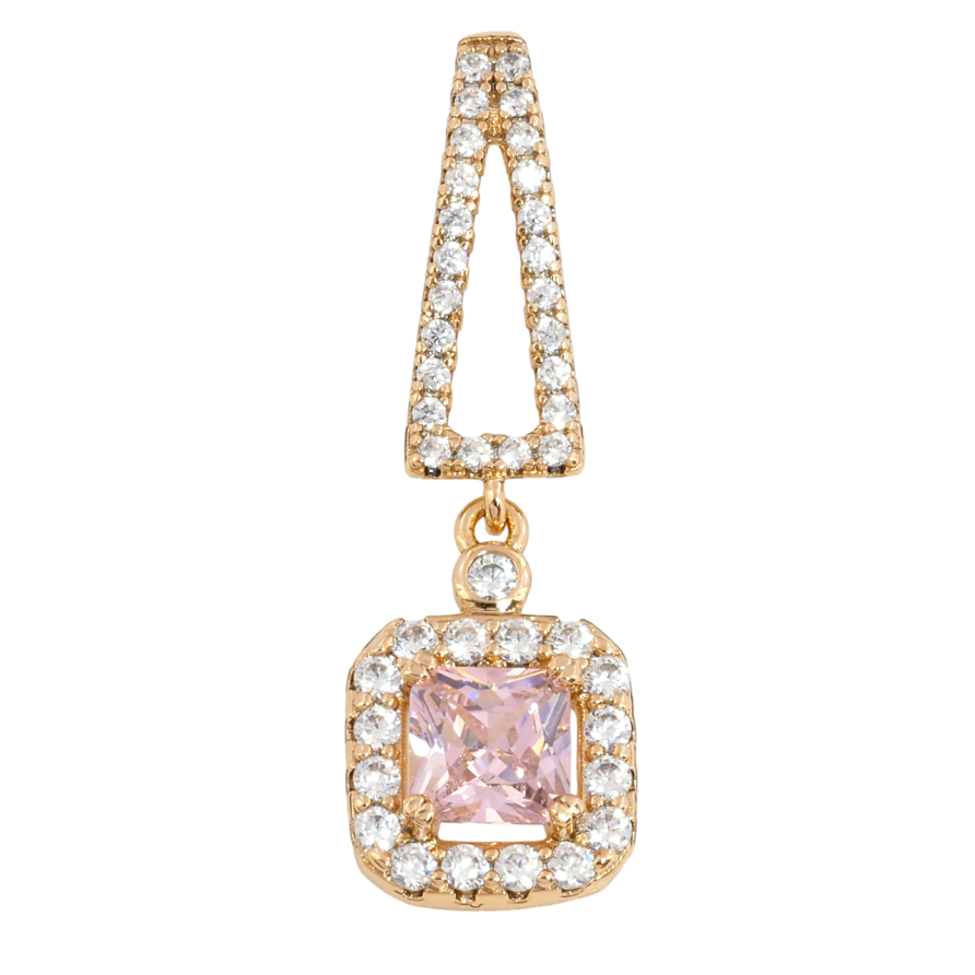 Кулон Xuping Позолота 18K Підвіска з рожевим фіанітом і цирконієм для ланцюжка до 4мм фото №1 Кулон Xuping Позолота 18K Підвіска з рожевим фіанітом і цирконієм для ланцюжка до 4мм фото №1