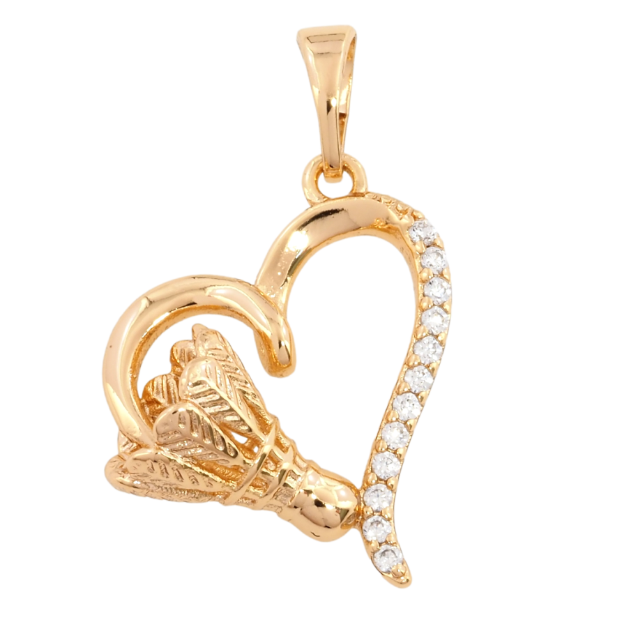 Кулон Xuping Позолота 18K Сердечко з воланчиком для ланцюжка до 5мм фото №1