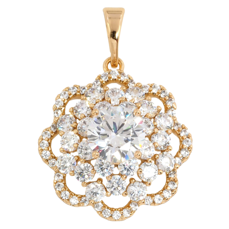 Кулон Xuping Позолота 18K Кришталева квітка для ланцюжка до 5мм фото №21 Кулон Xuping Позолота 18K Кришталева квітка для ланцюжка до 5мм фото №21