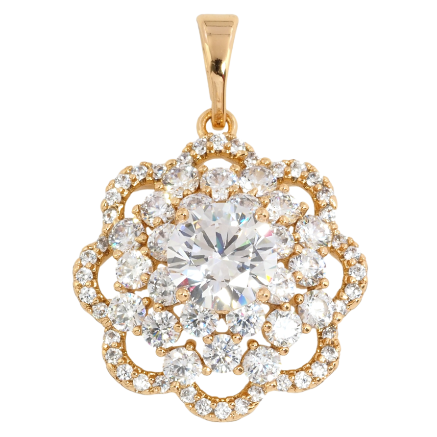 Кулон Xuping Позолота 18K Кришталева квітка для ланцюжка до 5мм фото №1 Кулон Xuping Позолота 18K Кришталева квітка для ланцюжка до 5мм фото №1