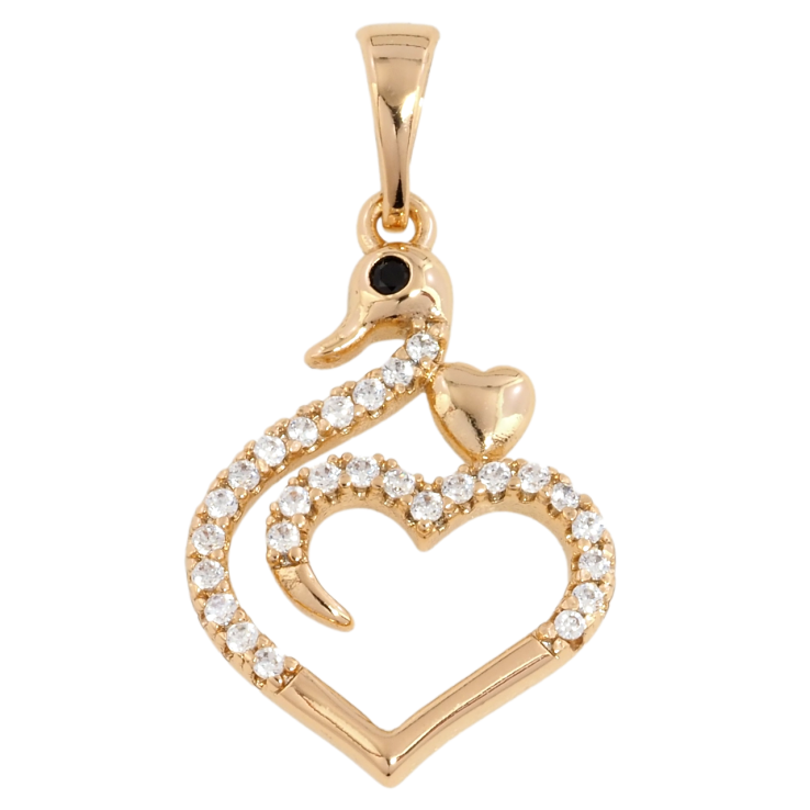 Кулон Xuping Позолота 18K Сердечко-лебідь для ланцюжка до 5мм фото №13 Кулон Xuping Позолота 18K Сердечко-лебідь для ланцюжка до 5мм фото №13