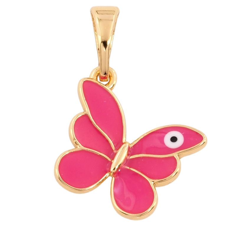 Кулон Xuping Позолота 18K Метелик з рожевою емаллю для ланцюжка до 5мм фото №1 Кулон Xuping Позолота 18K Метелик з рожевою емаллю для ланцюжка до 5мм фото №1