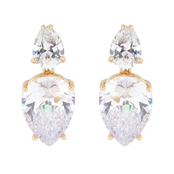 Сережки Xuping Позолота 18K пусети Два фіаніти фото №9 Сережки Xuping Позолота 18K пусети Два фіаніти фото №9