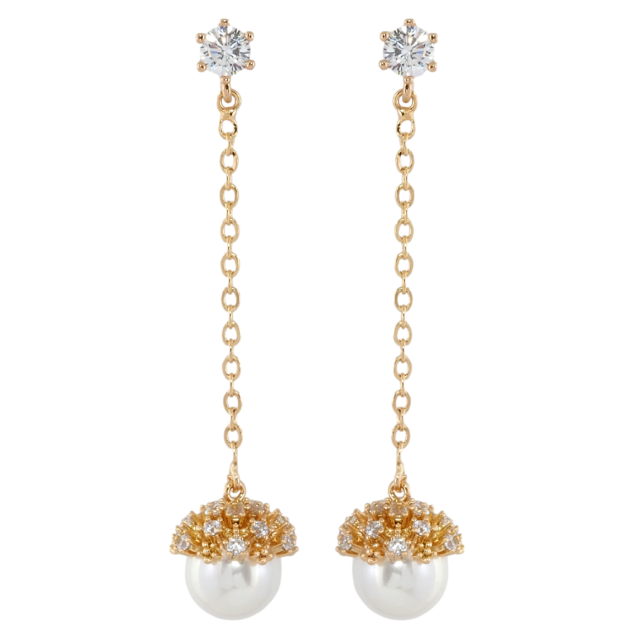 Серьги Xuping Позолота 18K пусеты Жемчужные подвески фото №1