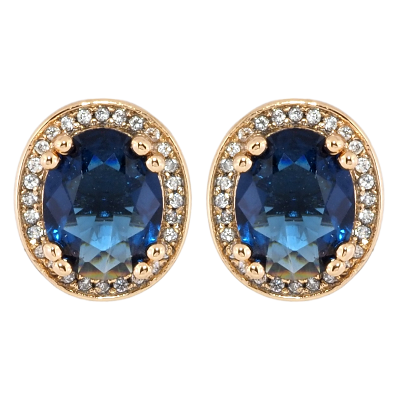 Сережки Xuping Позолота 18K пусети Фіаніти в обрамленні цирконію фото №2 Сережки Xuping Позолота 18K пусети Фіаніти в обрамленні цирконію фото №2