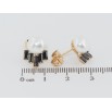 Сережки Xuping Позолота 18K пусети Перлини з чорними фіанітами фото №2