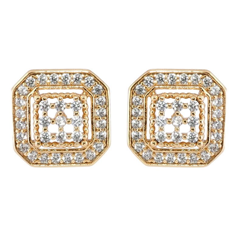 Серьги Xuping Позолота 18K пусеты Инкрустация цирконием фото №2