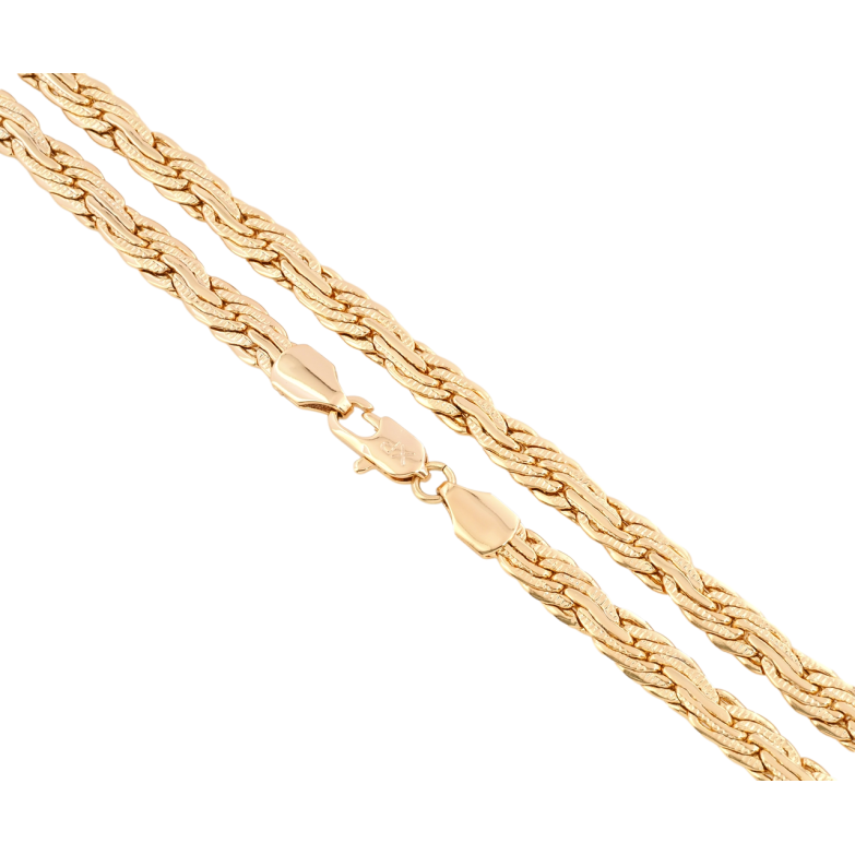 Цепочка Xuping Позолота 18K Плетение Веревка прокатанная длина 50см х 6мм фото №1