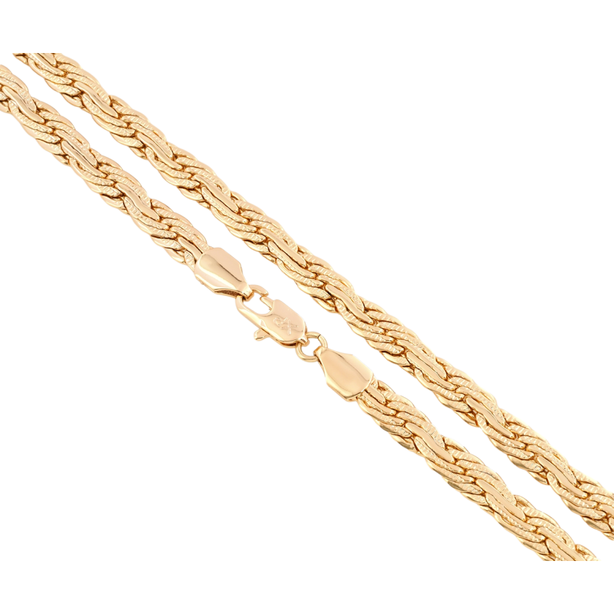 Цепочка Xuping Позолота 18K Плетение Веревка прокатанная длина 50см х 6мм фото №1