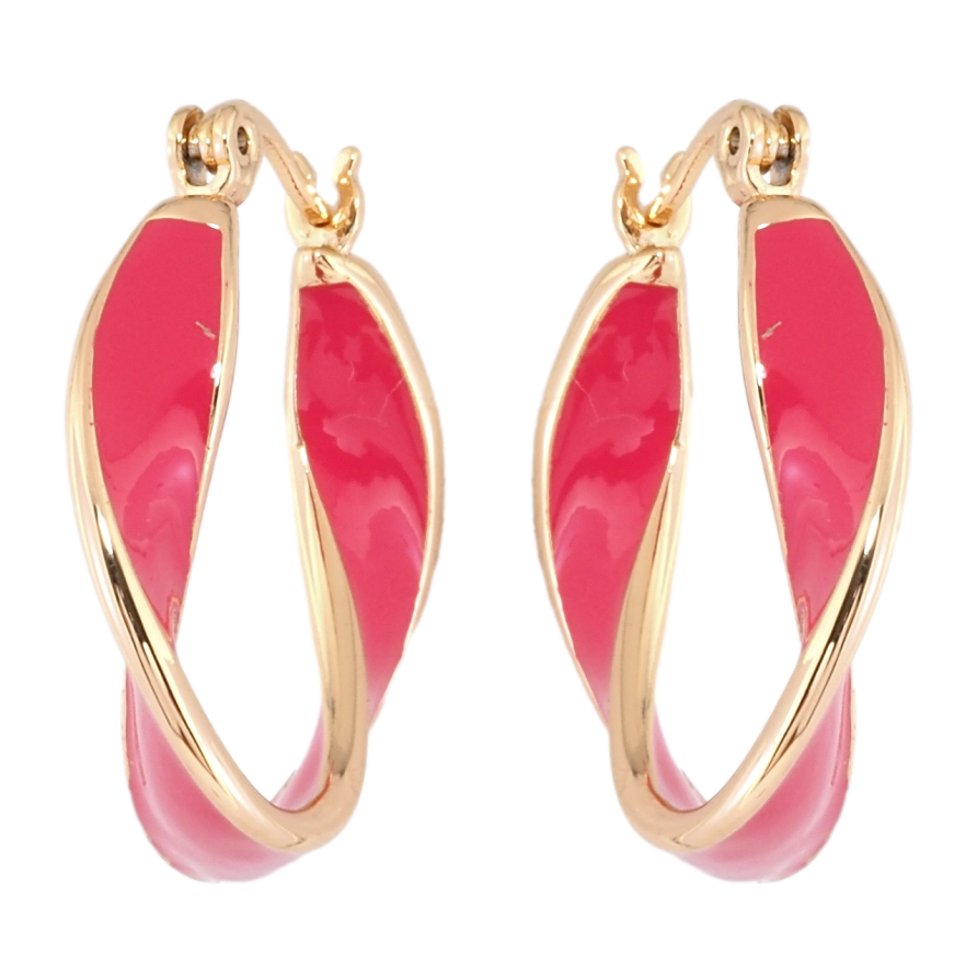 Серьги Xuping Позолота 18K замок-булавка Фигурные кольца с розовой эмалью фото №1