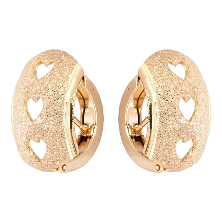 Серьги Xuping Позолота 18K итальянский замок Узор сердечки с шагренью фото №1